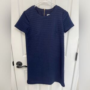 London Times Petites Navy Blue Quilted Mini Dress Fully Lined Women’s Size 4P